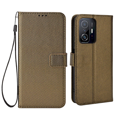 Custodia Portafoglio In Pelle Cover con Supporto BY6 per Xiaomi Mi 11T Pro 5G Marrone