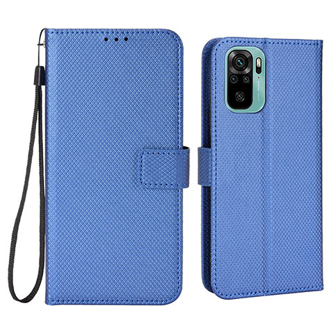 Custodia Portafoglio In Pelle Cover con Supporto BY6 per Xiaomi Poco M5S Blu