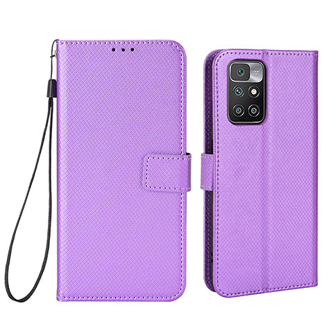 Custodia Portafoglio In Pelle Cover con Supporto BY6 per Xiaomi Redmi 10 4G Viola