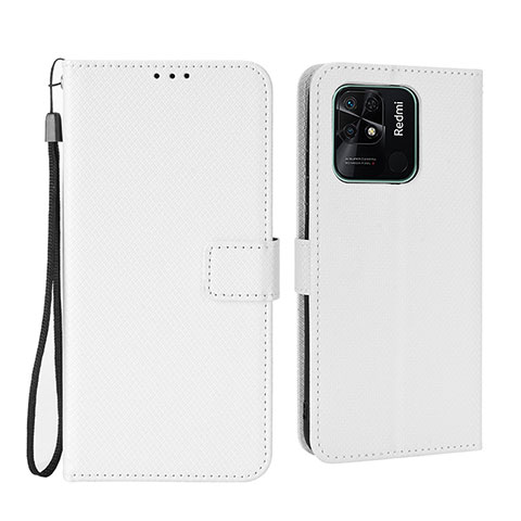 Custodia Portafoglio In Pelle Cover con Supporto BY6 per Xiaomi Redmi 10C 4G Bianco