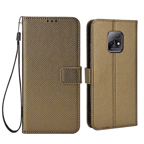 Custodia Portafoglio In Pelle Cover con Supporto BY6 per Xiaomi Redmi 10X 5G Marrone