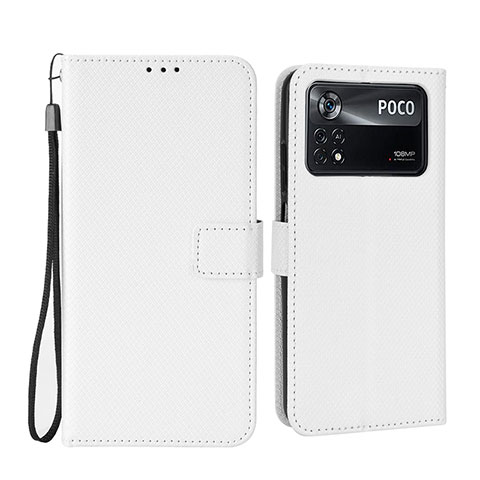 Custodia Portafoglio In Pelle Cover con Supporto BY6 per Xiaomi Redmi Note 11E Pro 5G Bianco