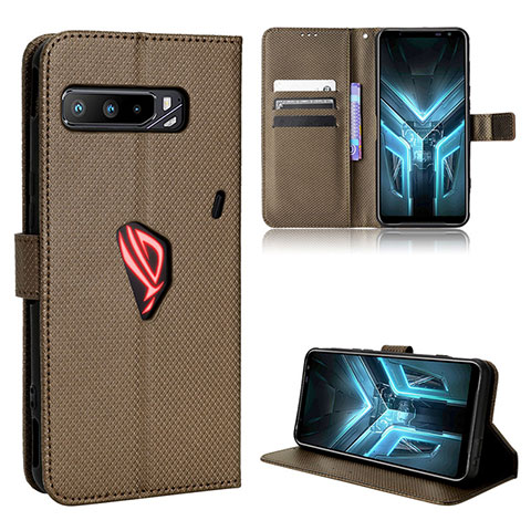 Custodia Portafoglio In Pelle Cover con Supporto BY7 per Asus ROG Phone 3 Marrone