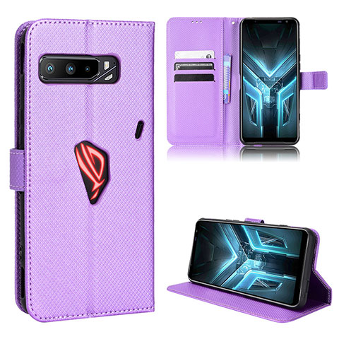 Custodia Portafoglio In Pelle Cover con Supporto BY7 per Asus ROG Phone 3 Strix ZS661KS Viola