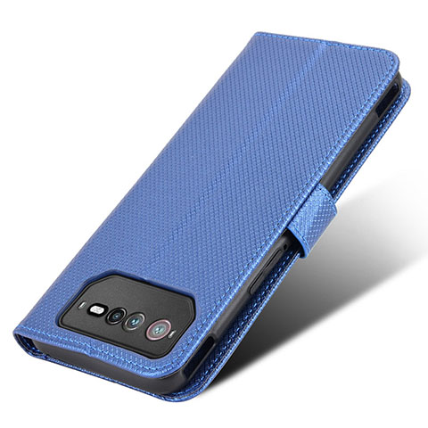 Custodia Portafoglio In Pelle Cover con Supporto BY7 per Asus ROG Phone 6 Blu