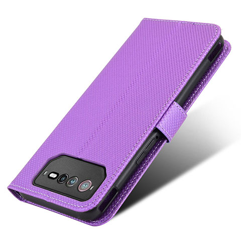 Custodia Portafoglio In Pelle Cover con Supporto BY7 per Asus ROG Phone 6 Viola