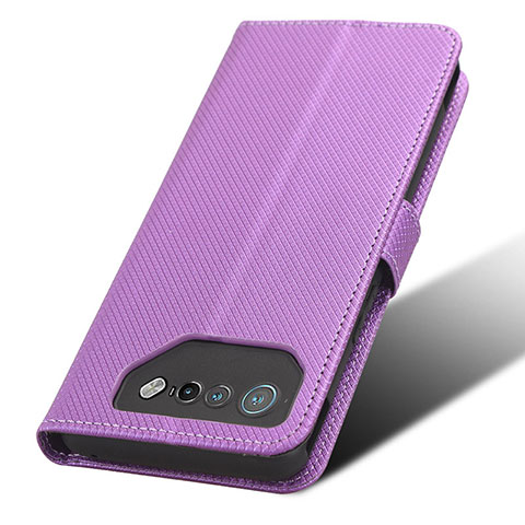 Custodia Portafoglio In Pelle Cover con Supporto BY7 per Asus ROG Phone 7 Ultimate Viola