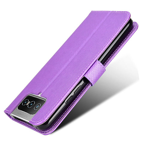 Custodia Portafoglio In Pelle Cover con Supporto BY7 per Asus Zenfone 7 Pro ZS671KS Viola