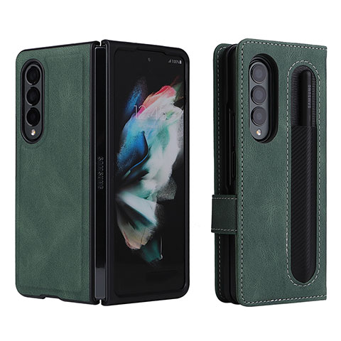 Custodia Portafoglio In Pelle Cover con Supporto BY7 per Samsung Galaxy Z Fold3 5G Verde