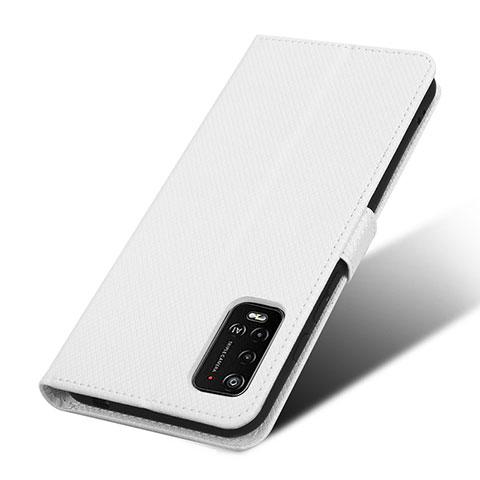 Custodia Portafoglio In Pelle Cover con Supporto BY7 per Wiko Power U10 Bianco