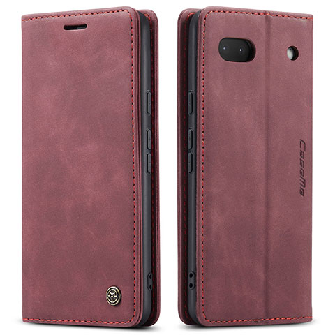 Custodia Portafoglio In Pelle Cover con Supporto C01S per Google Pixel 6a 5G Rosso Rosa