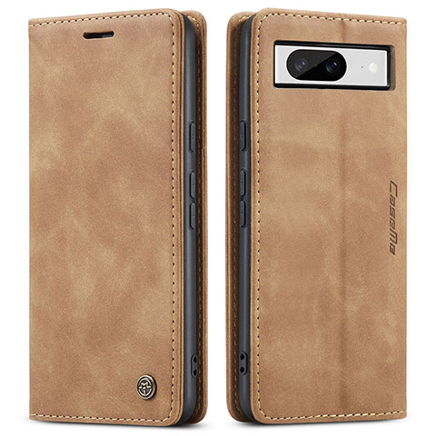 Custodia Portafoglio In Pelle Cover con Supporto C01S per Google Pixel 8 5G Marrone Chiaro