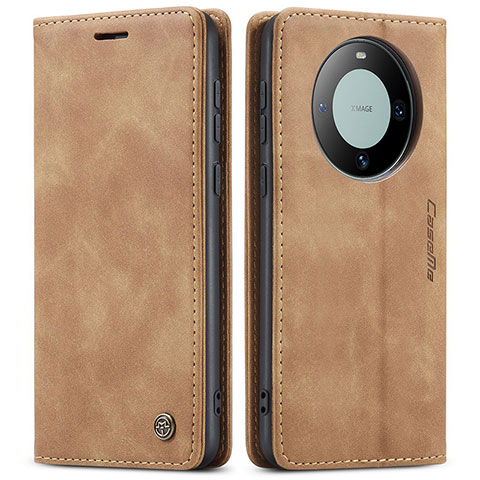 Custodia Portafoglio In Pelle Cover con Supporto C01S per Huawei Mate 60 Marrone Chiaro