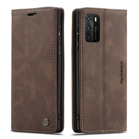 Custodia Portafoglio In Pelle Cover con Supporto C01S per Huawei P40 Marrone