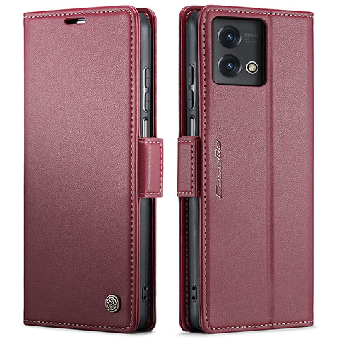 Custodia Portafoglio In Pelle Cover con Supporto C01S per Motorola Moto G Stylus (2023) 4G Rosso