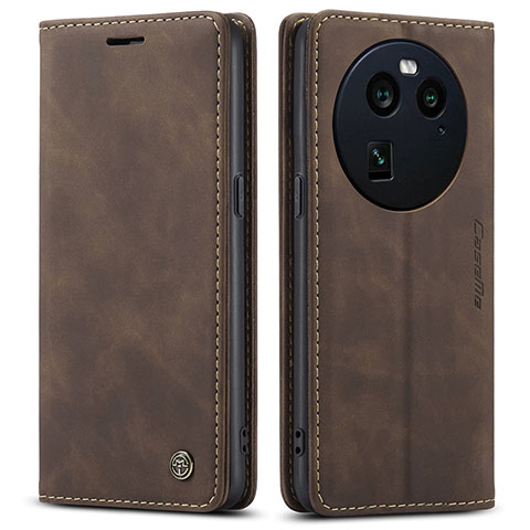 Custodia Portafoglio In Pelle Cover con Supporto C01S per Oppo Find X6 5G Marrone