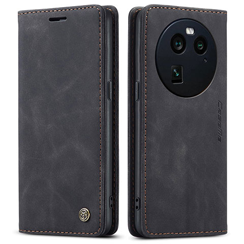 Custodia Portafoglio In Pelle Cover con Supporto C01S per Oppo Find X6 Pro 5G Nero