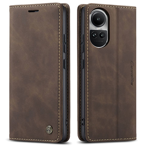 Custodia Portafoglio In Pelle Cover con Supporto C01S per Oppo Reno10 Pro 5G Marrone