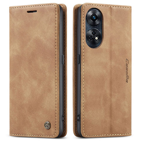 Custodia Portafoglio In Pelle Cover con Supporto C01S per Oppo Reno8 T 4G Marrone Chiaro