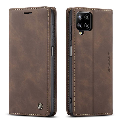 Custodia Portafoglio In Pelle Cover con Supporto C01S per Samsung Galaxy A12 5G Marrone