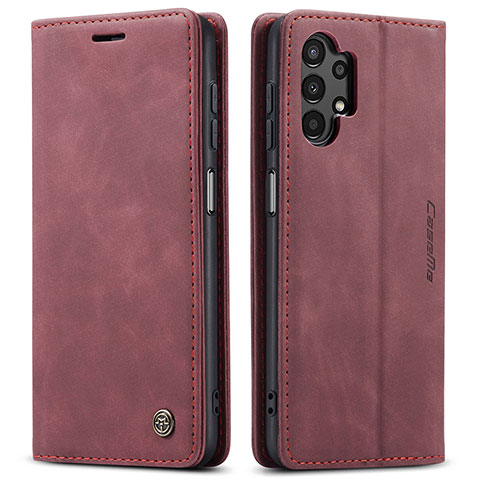 Custodia Portafoglio In Pelle Cover con Supporto C01S per Samsung Galaxy A13 4G Rosso Rosa