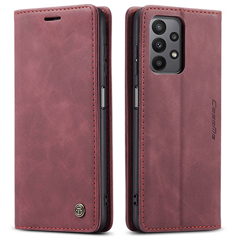 Custodia Portafoglio In Pelle Cover con Supporto C01S per Samsung Galaxy A23 4G Rosso Rosa