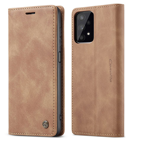 Custodia Portafoglio In Pelle Cover con Supporto C01S per Samsung Galaxy A32 4G Marrone Chiaro