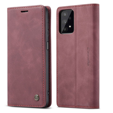 Custodia Portafoglio In Pelle Cover con Supporto C01S per Samsung Galaxy A32 5G Rosso Rosa