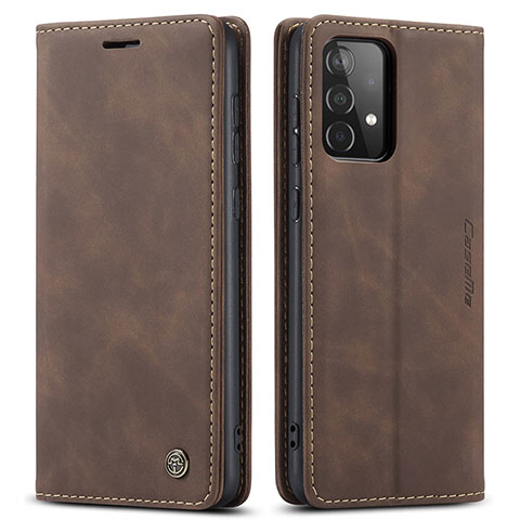 Custodia Portafoglio In Pelle Cover con Supporto C01S per Samsung Galaxy A52s 5G Marrone