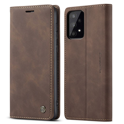 Custodia Portafoglio In Pelle Cover con Supporto C01S per Samsung Galaxy A53 5G Marrone