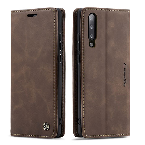 Custodia Portafoglio In Pelle Cover con Supporto C01S per Samsung Galaxy A70S Marrone