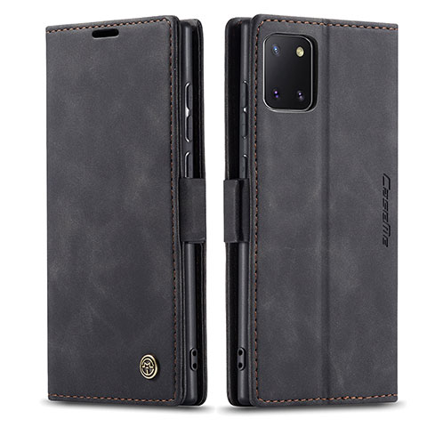 Custodia Portafoglio In Pelle Cover con Supporto C01S per Samsung Galaxy A81 Nero