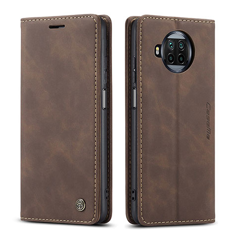 Custodia Portafoglio In Pelle Cover con Supporto C01S per Xiaomi Mi 10i 5G Marrone