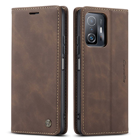 Custodia Portafoglio In Pelle Cover con Supporto C01S per Xiaomi Mi 11T 5G Marrone