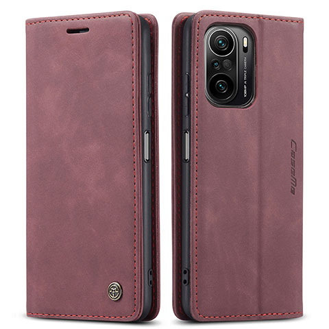 Custodia Portafoglio In Pelle Cover con Supporto C01S per Xiaomi Mi 11X 5G Rosso Rosa