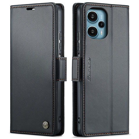 Custodia Portafoglio In Pelle Cover con Supporto C01S per Xiaomi Poco F5 5G Nero