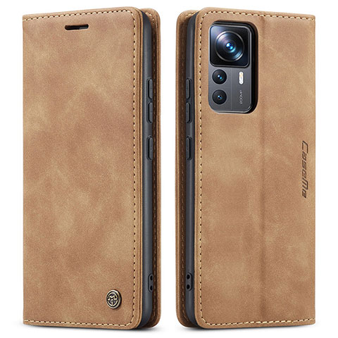 Custodia Portafoglio In Pelle Cover con Supporto C01S per Xiaomi Redmi K50 Ultra 5G Marrone Chiaro