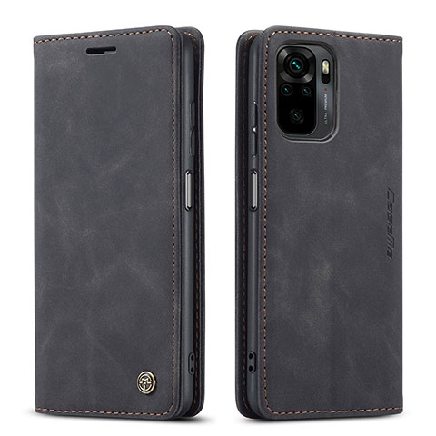 Custodia Portafoglio In Pelle Cover con Supporto C01S per Xiaomi Redmi Note 10 4G Nero