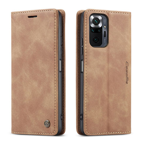 Custodia Portafoglio In Pelle Cover con Supporto C01S per Xiaomi Redmi Note 10 Pro 4G Marrone Chiaro