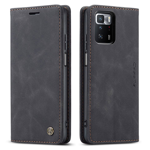 Custodia Portafoglio In Pelle Cover con Supporto C01S per Xiaomi Redmi Note 10 Pro 5G Nero