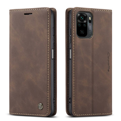 Custodia Portafoglio In Pelle Cover con Supporto C01S per Xiaomi Redmi Note 10S 4G Marrone