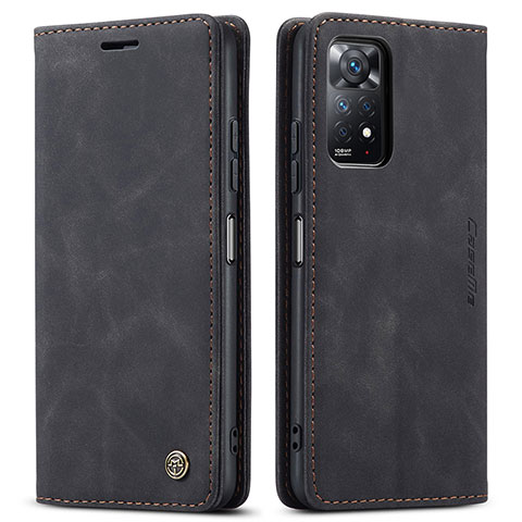 Custodia Portafoglio In Pelle Cover con Supporto C01S per Xiaomi Redmi Note 11 Pro 4G Nero