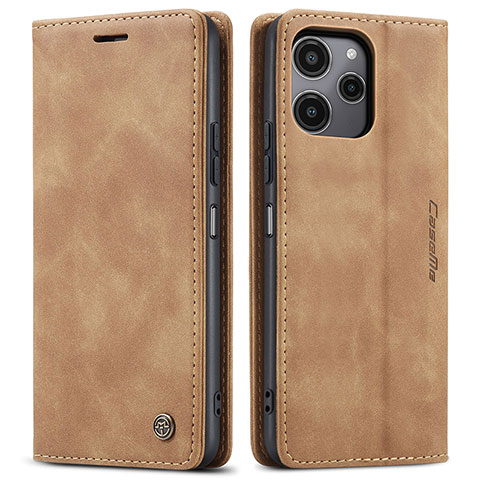 Custodia Portafoglio In Pelle Cover con Supporto C01S per Xiaomi Redmi Note 12R 5G Marrone Chiaro