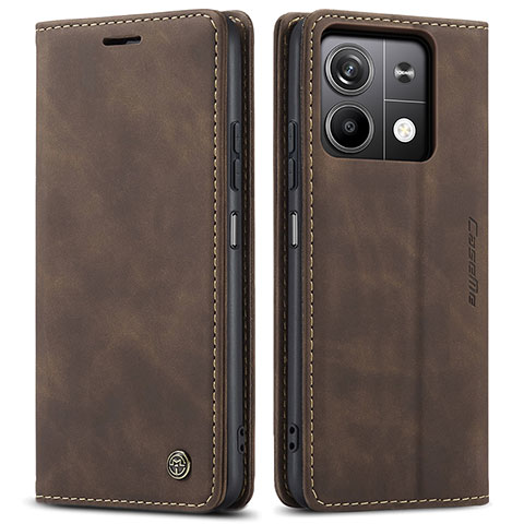 Custodia Portafoglio In Pelle Cover con Supporto C01S per Xiaomi Redmi Note 13 5G Marrone