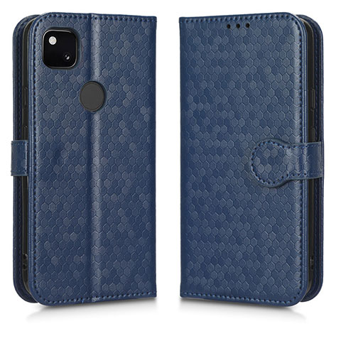 Custodia Portafoglio In Pelle Cover con Supporto C01X per Google Pixel 4a Blu