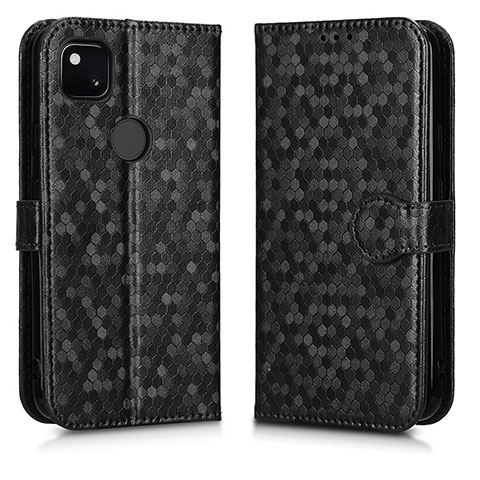 Custodia Portafoglio In Pelle Cover con Supporto C01X per Google Pixel 4a Nero