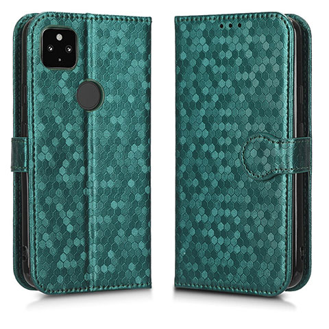 Custodia Portafoglio In Pelle Cover con Supporto C01X per Google Pixel 5 XL 5G Verde