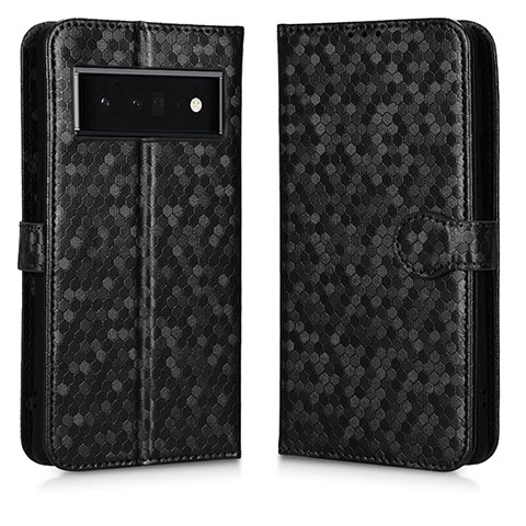 Custodia Portafoglio In Pelle Cover con Supporto C01X per Google Pixel 6 Pro 5G Nero