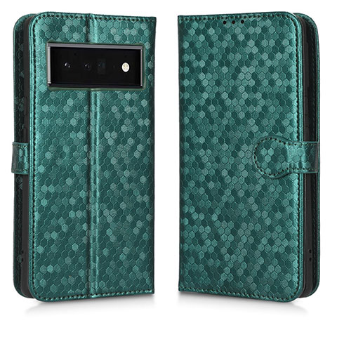 Custodia Portafoglio In Pelle Cover con Supporto C01X per Google Pixel 6 Pro 5G Verde