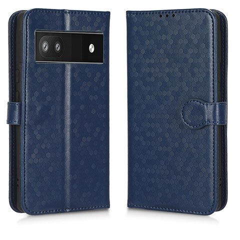 Custodia Portafoglio In Pelle Cover con Supporto C01X per Google Pixel 6a 5G Blu